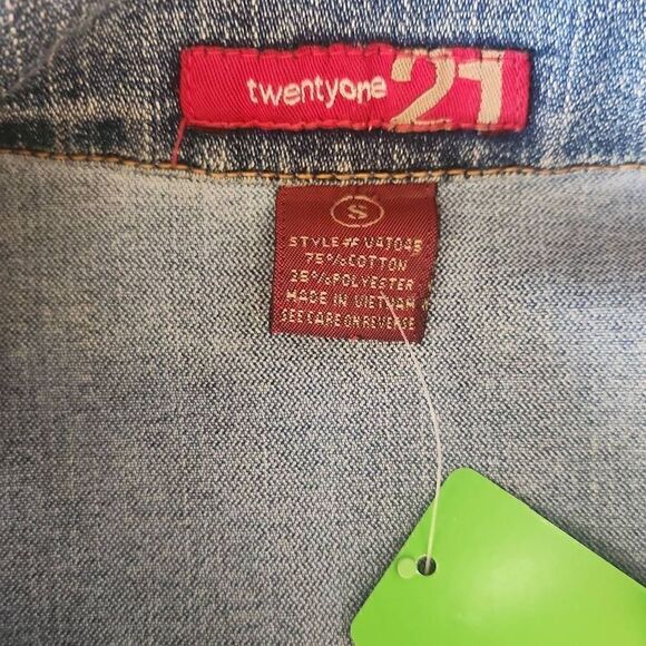 twentyone 21 upcycled Denim Bolero Jacket, Cropped, Embellished, S - Picture 6 of 6
